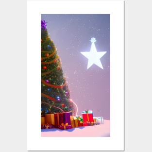 Christmas Tree and Star Posters and Art